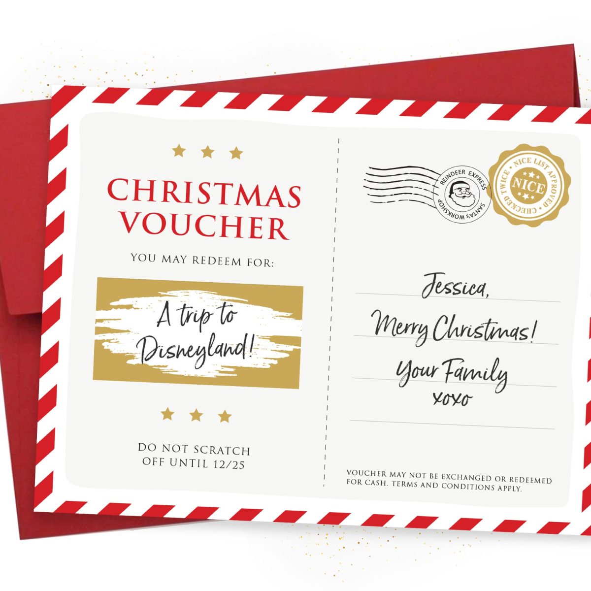 Christmas Voucher, Surprise Christmas Scratch-Off Voucher