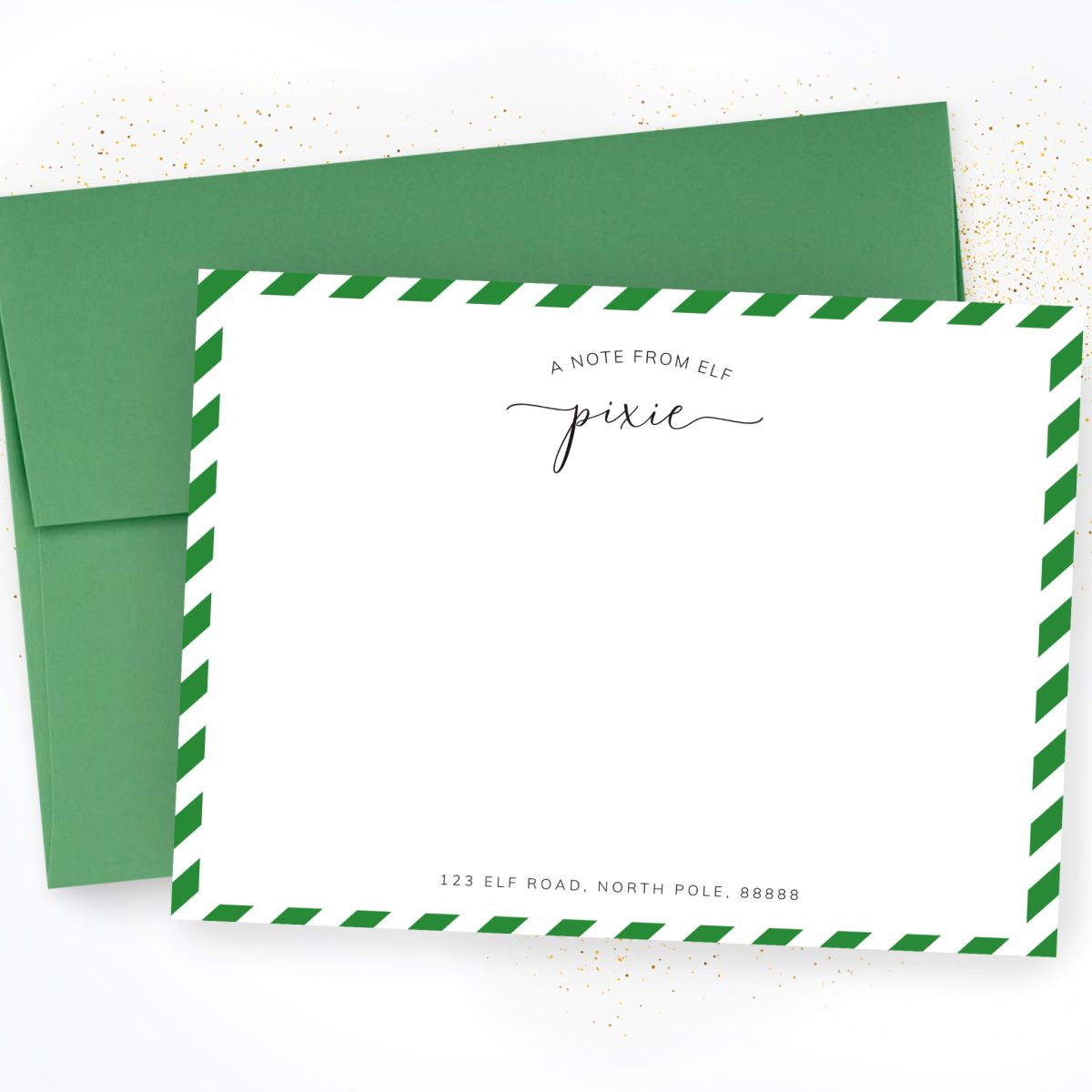 Elf Note Cards & Envelopes, Personalized Elf Letter