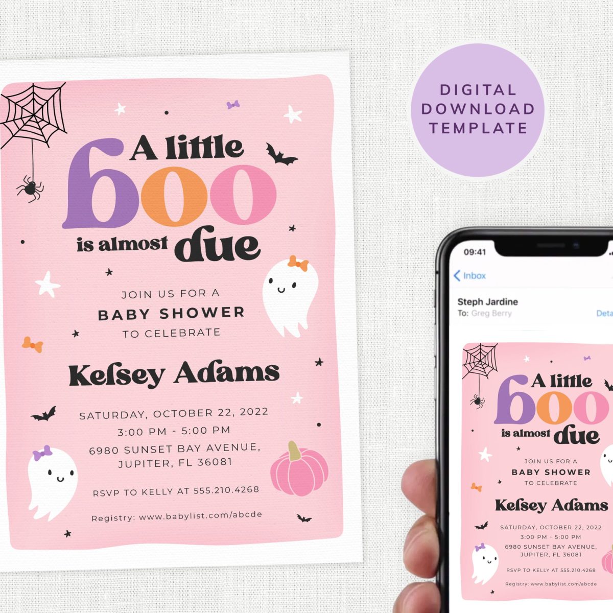 Little Boo Baby Shower Invitation
