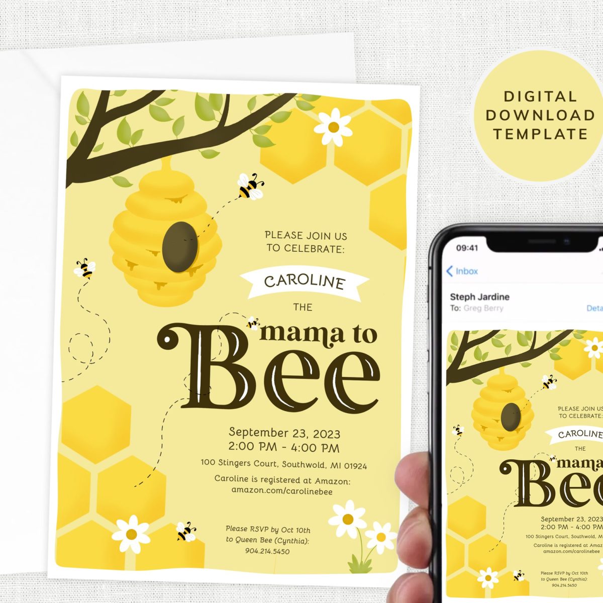 Mama to Bee - Baby Shower Invitation