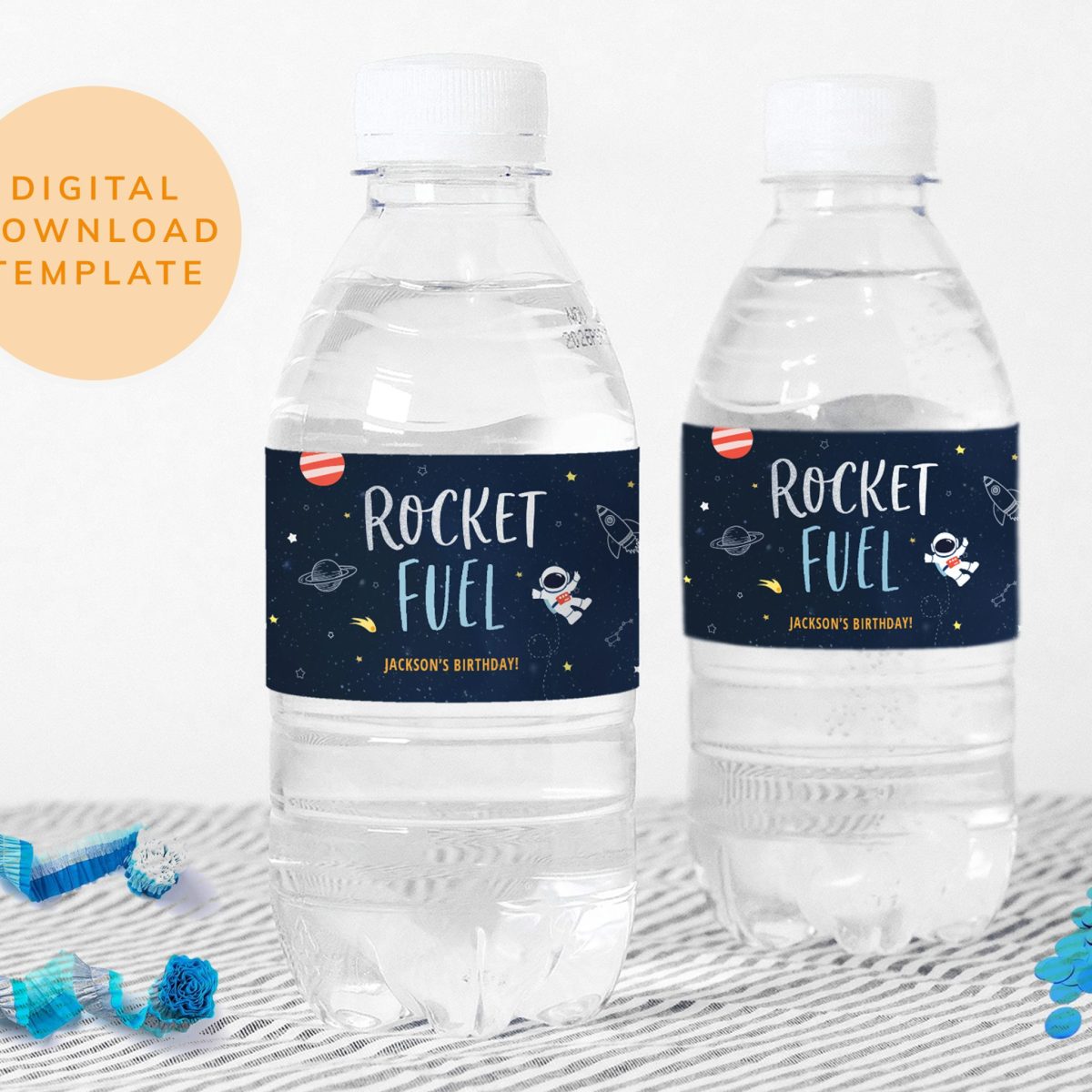 Space Party Water Bottle Labels, Rocket Fuel Labels