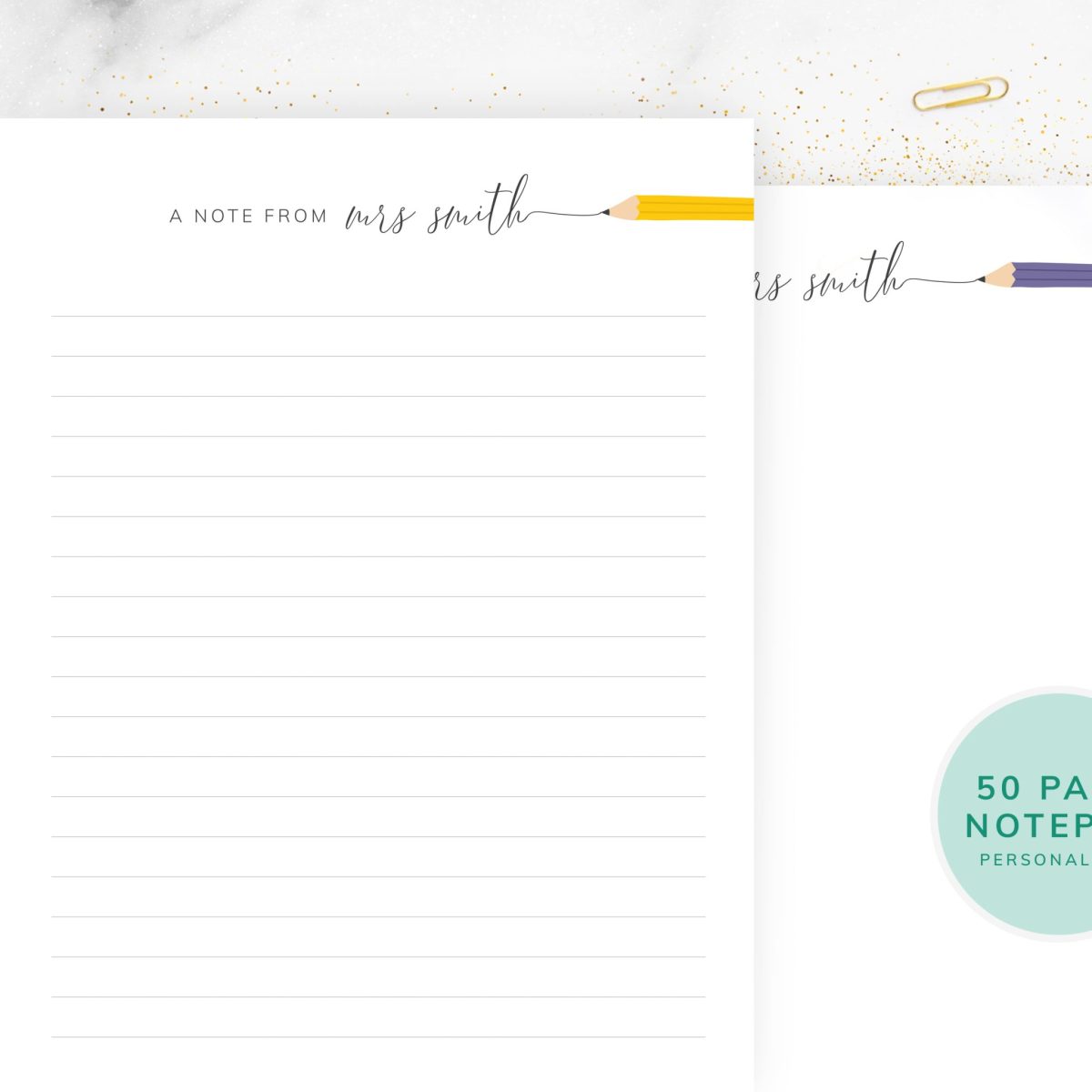 Personalized Teacher Notepad - Teacher Appreciation Gift
