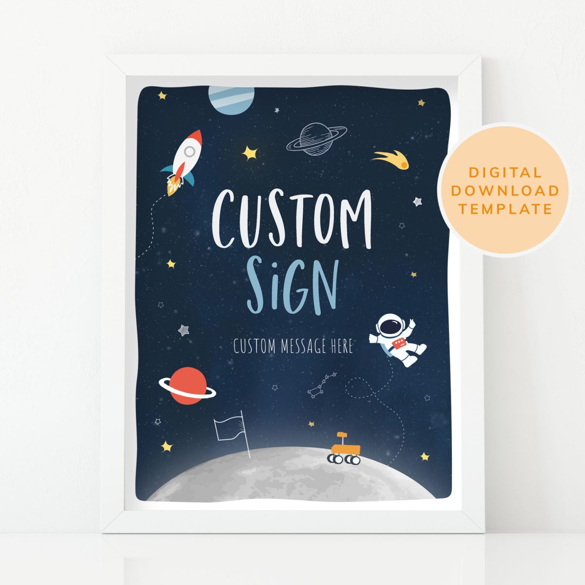 Space Party Custom Sign, Space Party Decor, Downloadable
