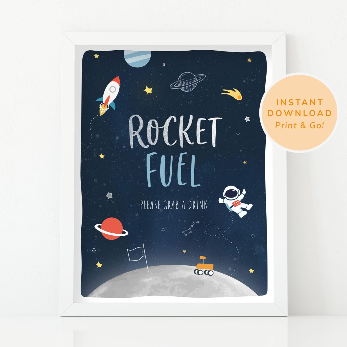 Space Party Sign - Rocket Fuel, Drink Sign, Food Sign, Space Party Printables