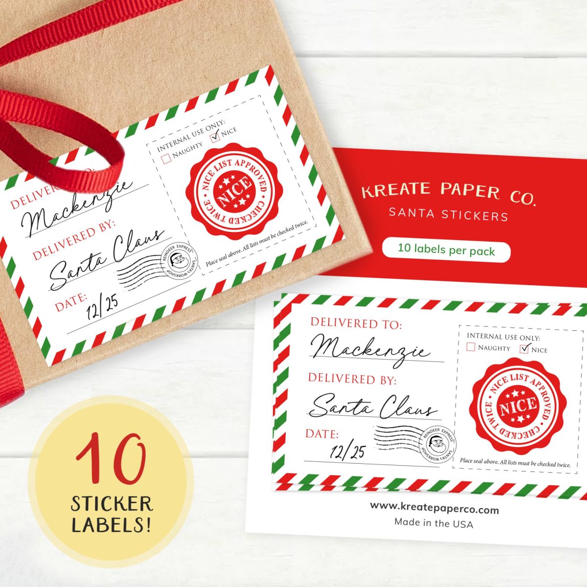 Santa Labels - Personalized, Personalized Santa Stickers, From Santa Gift Tags