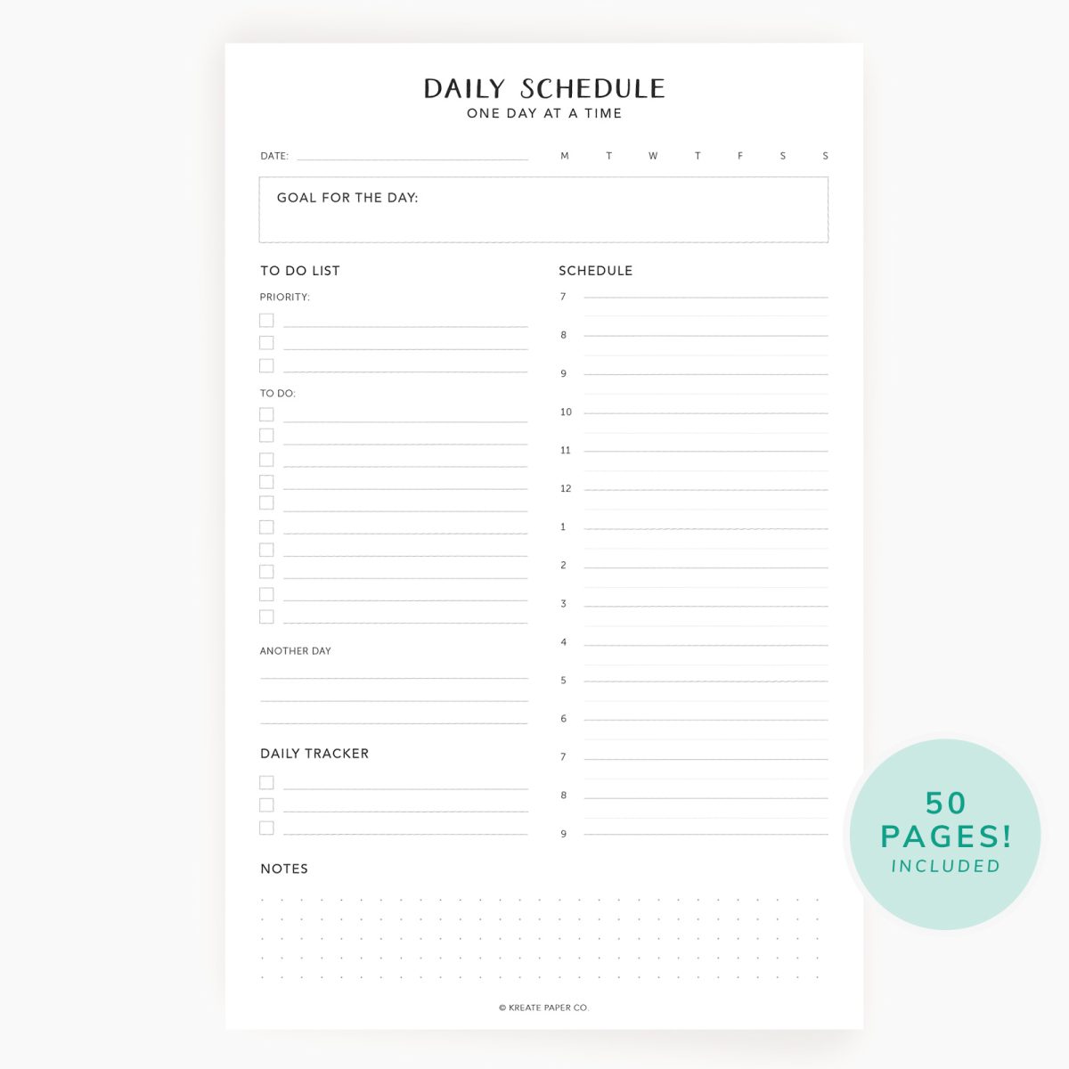 Daily Planner Notepad