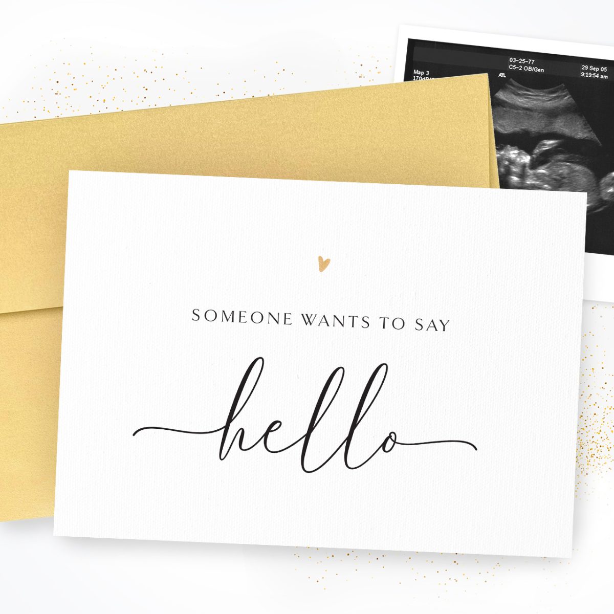 Pregnancy Announcement Card - Someone Wants to Say Hello
