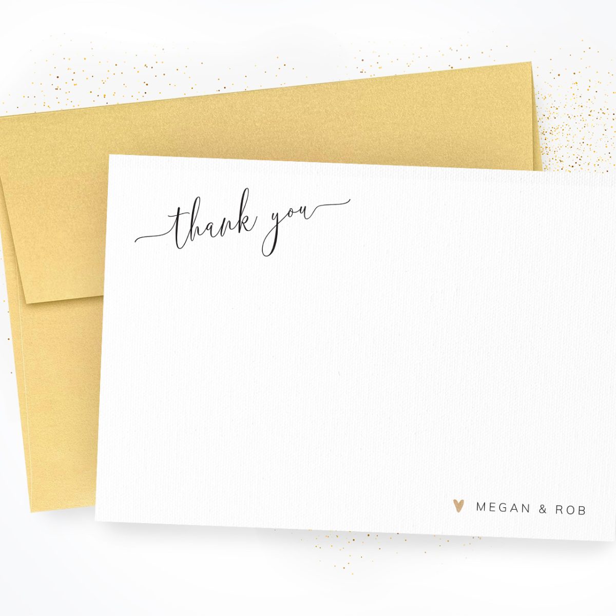 Thank You Heart Notecards, Personalized Note Card Stationery Set, Thank You Cards