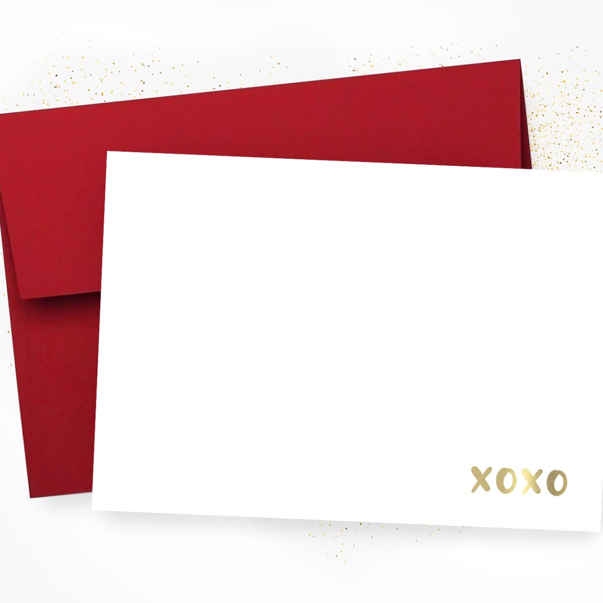 XOXO Hugs and Kisses Notecard, Flat Note Card