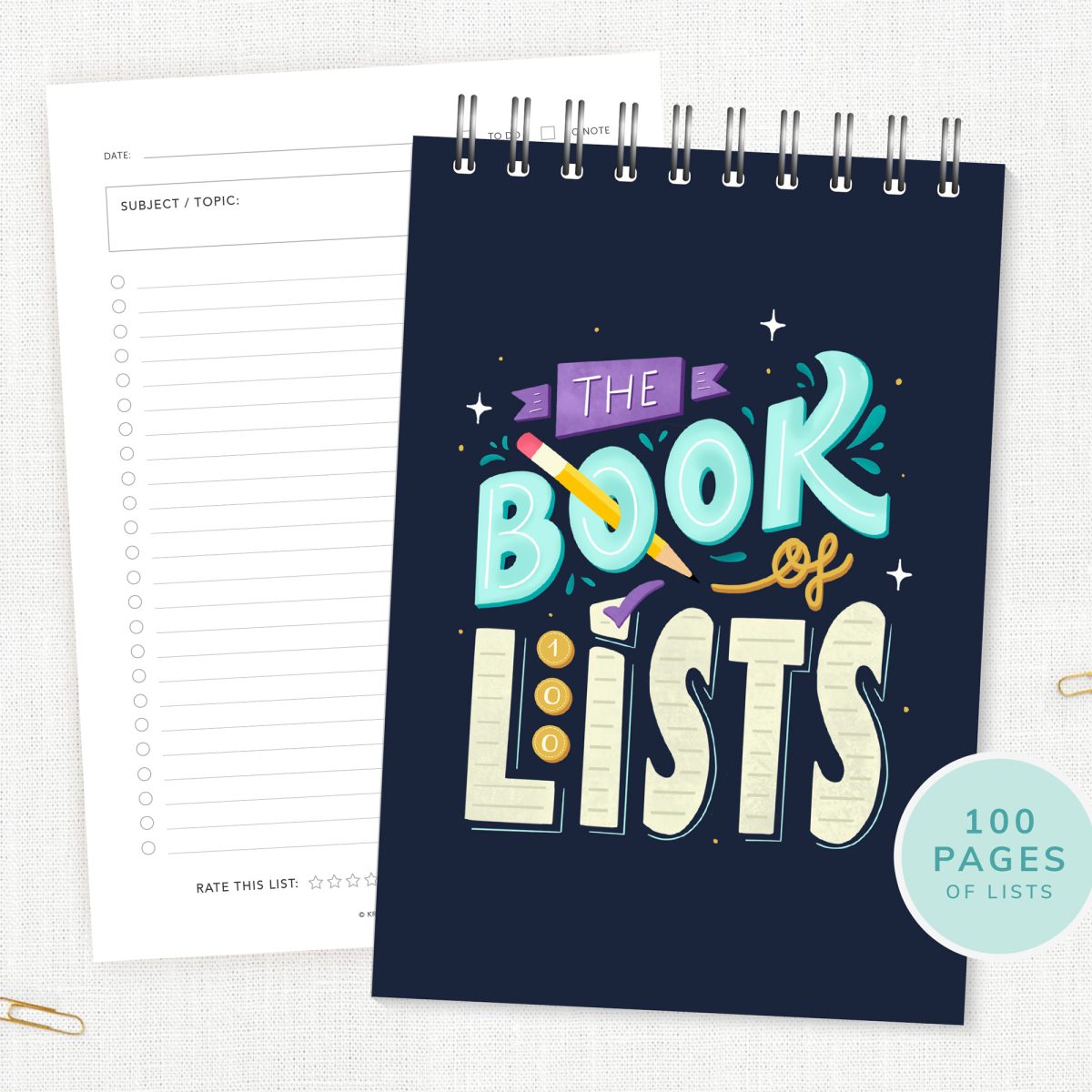 Book of Lists, To Do List Planner, List Maker Gift