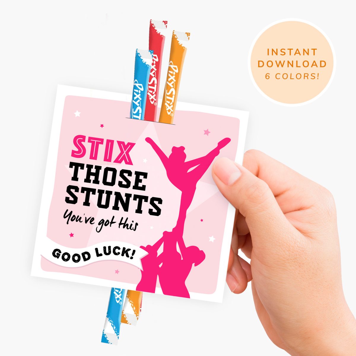 Cheer Team Favors - Candy Favor Tags. Stix Those Stunts