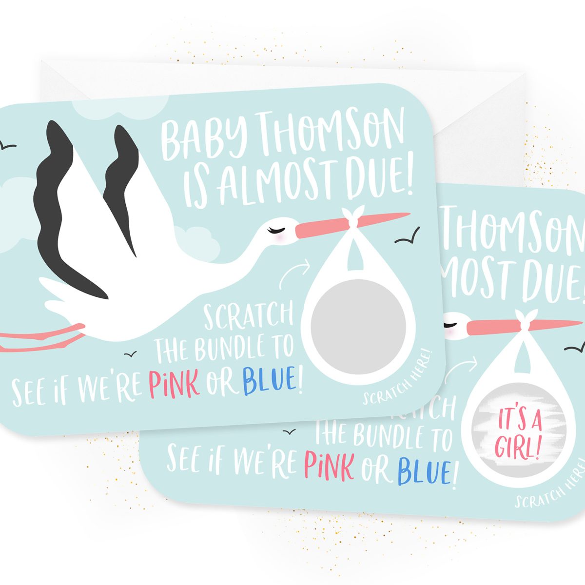 Baby Gender Reveal Scratch Off Cards - Baby Shower Baby Reveal Ideas