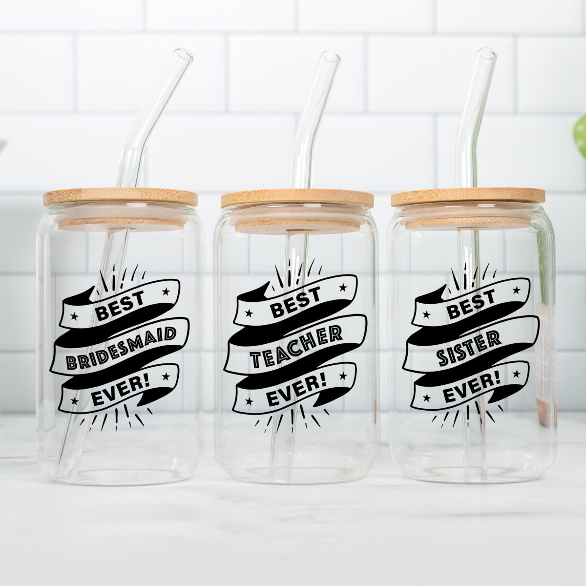 Best Teacher Ever Glass Jars, Best Sister, Best Bridesmaid