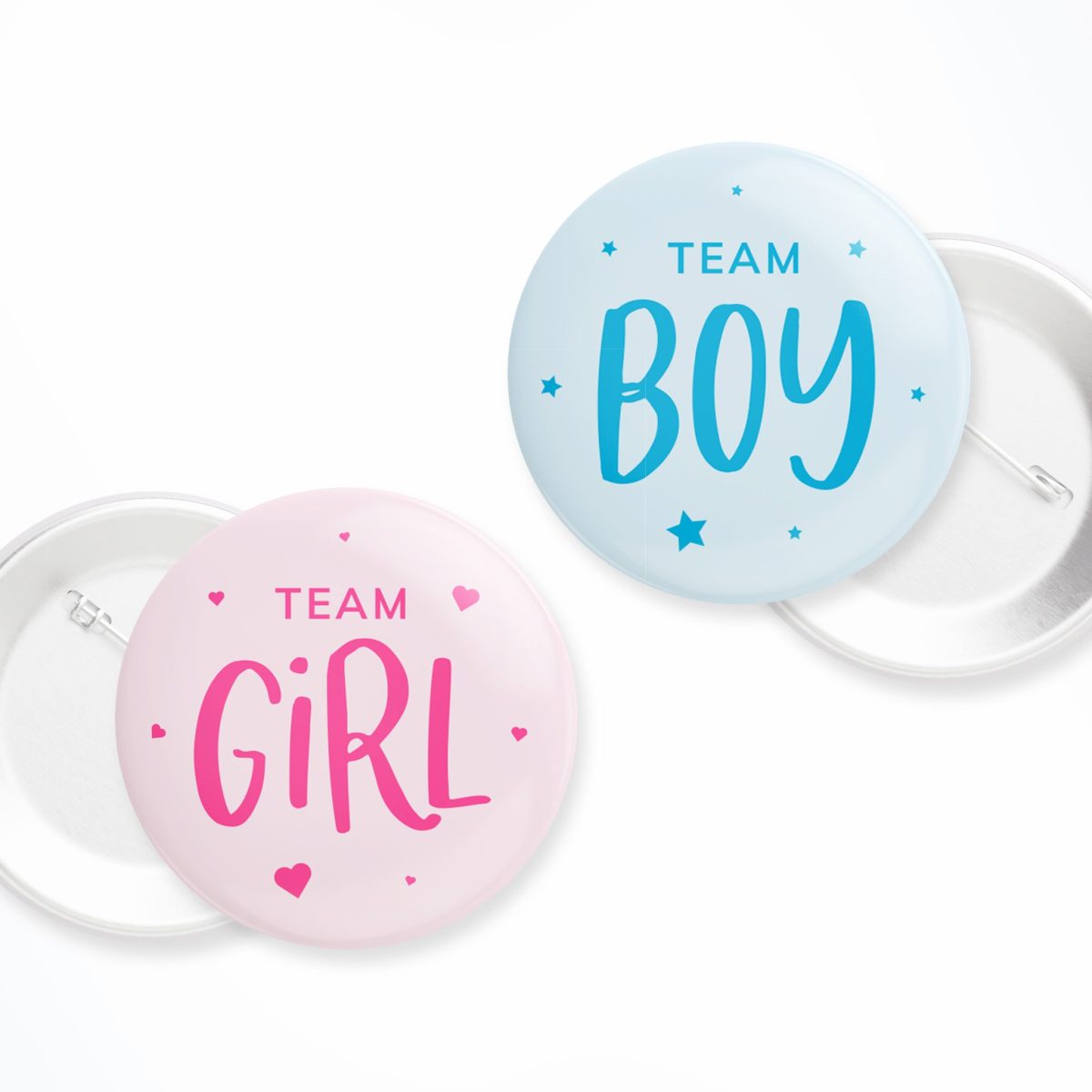 Team Boy and Team Girl Gender Reveal Buttons