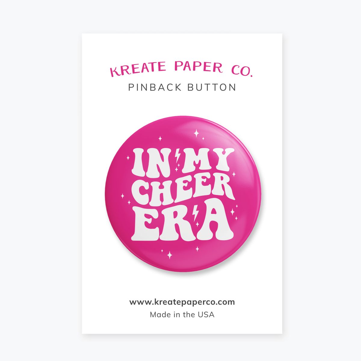 In My Cheer Era Button - Pink Badge