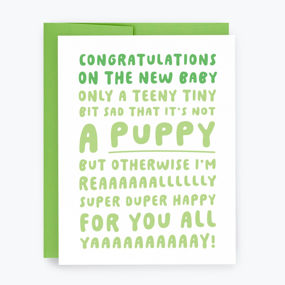 No Puppy, New Baby card