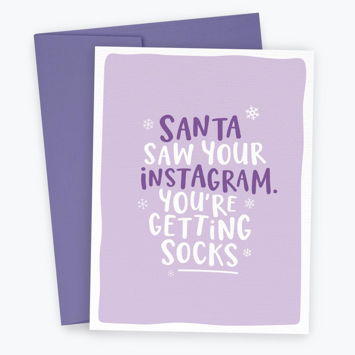 Santa saw your Instagram, you're getting Socks - Funny Social Media Christmas Card