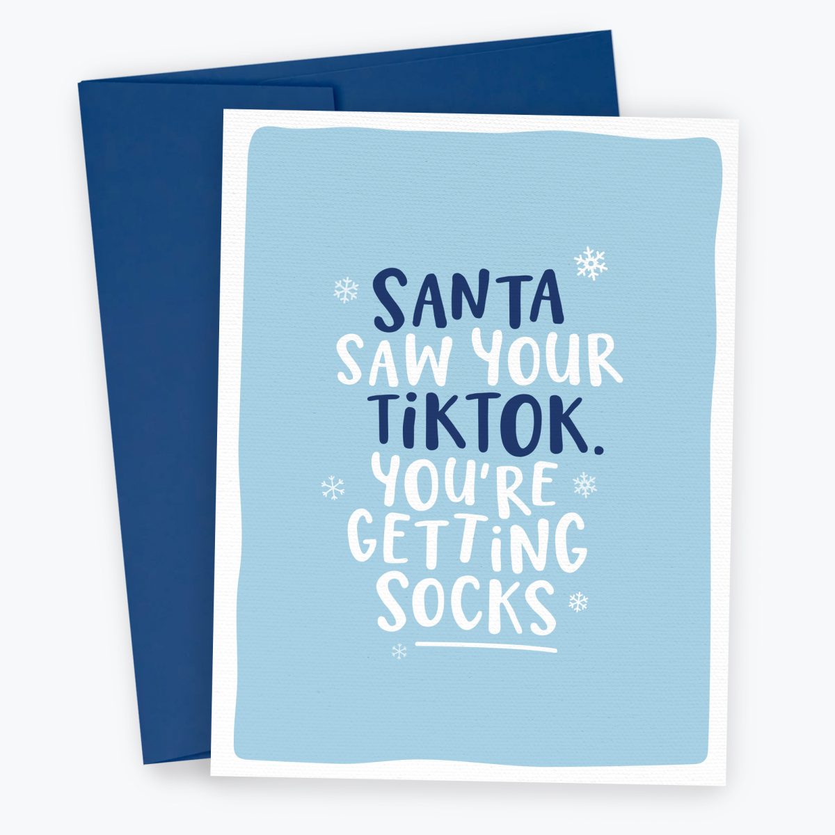 Santa saw your TikTok, you're getting Socks - Funny Social Media Christmas Card