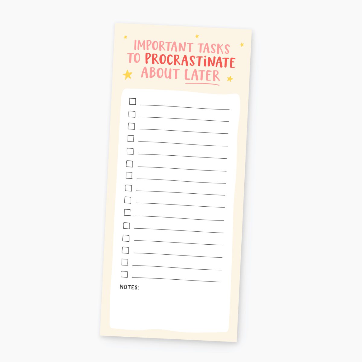Procrastination To Do List Notepad - Funny Notepad, Funny Gifts to Coworkers, Friends, Family