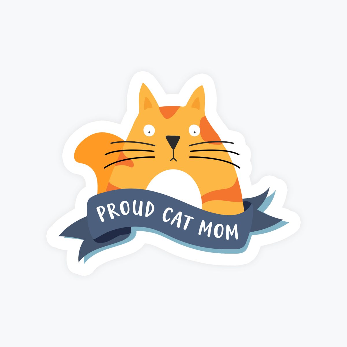 Proud Cat Mom Sticker - Ginger Cat Sticker, Crazy Cat Lady