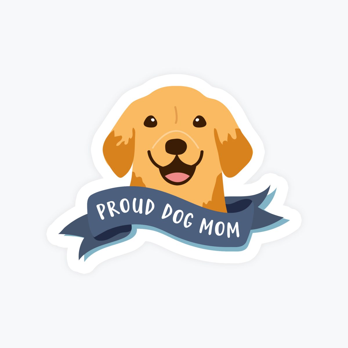 Proud Dog Mom Sticker, Golden Retriever Sticker