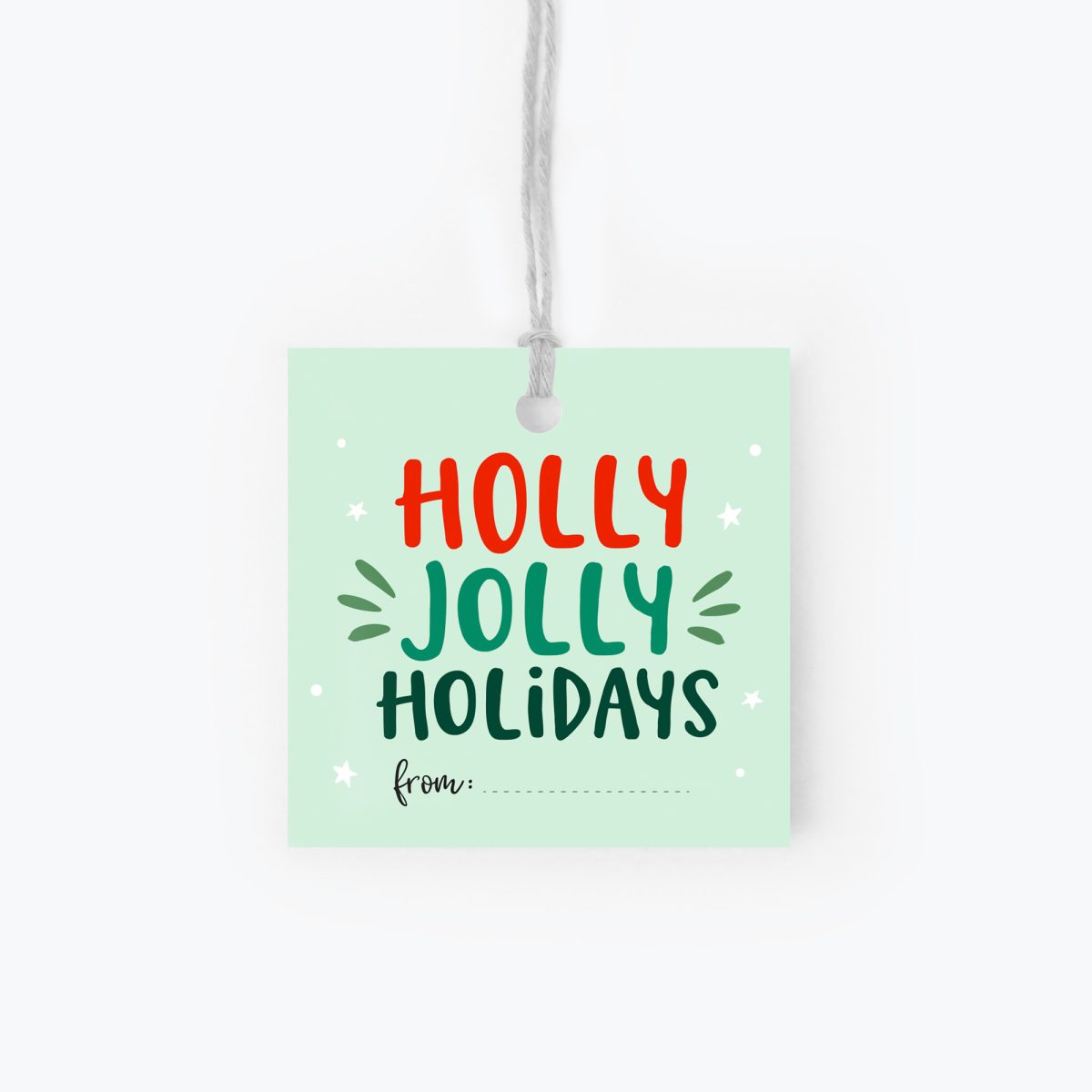Holly Jolly Christmas Gift Tags Blank, Fun Holiday Hang Tags