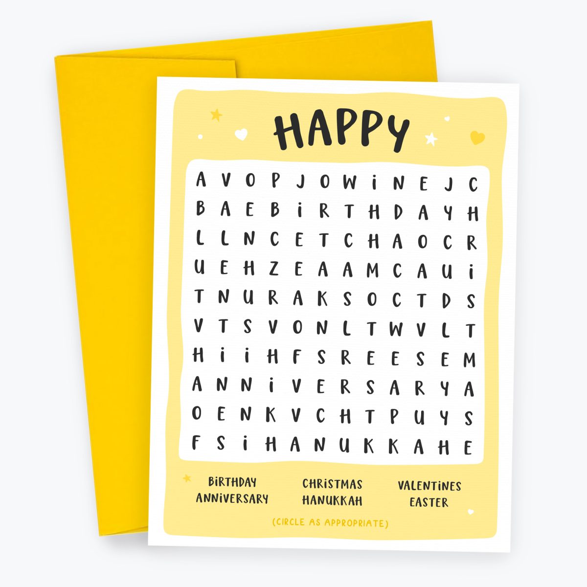 Any Occasion Word Search Card