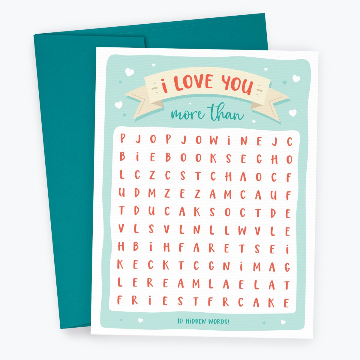 Love Word Search Card - Valentine's Day, Anniversary Card
