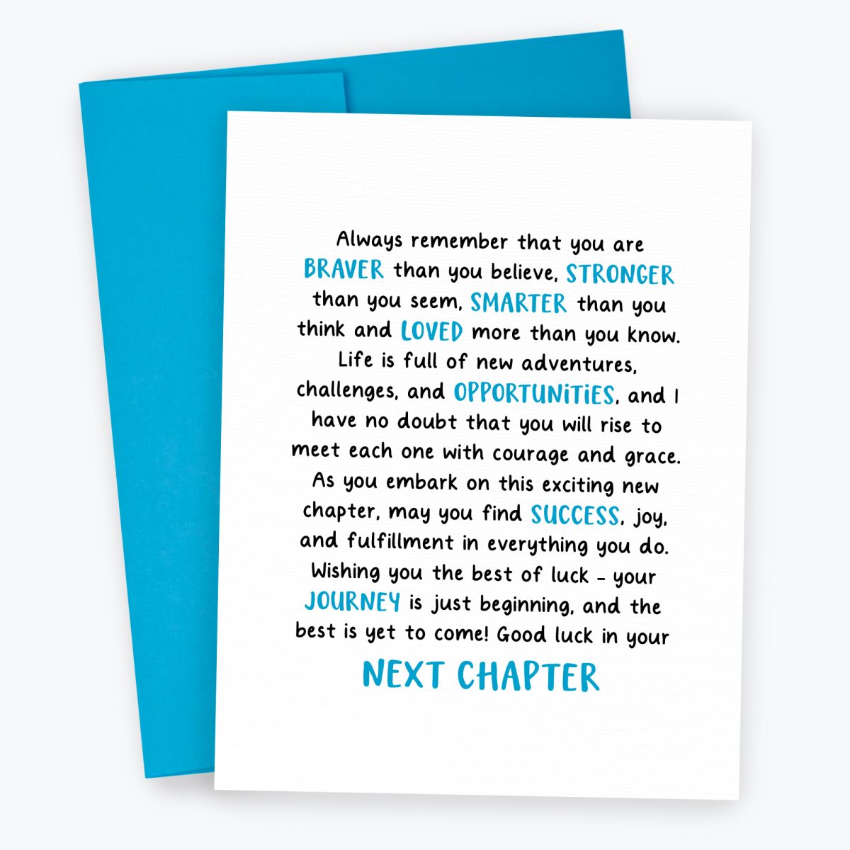 Next Chapter Card - Colorful sentimental text card wishing people good luck in their next chapter of life; New job Card, Leaving Work Card for Coworker, Good Luck, Graduate, Coworker, Friend, New Home, New Beginnings, Heartfelt