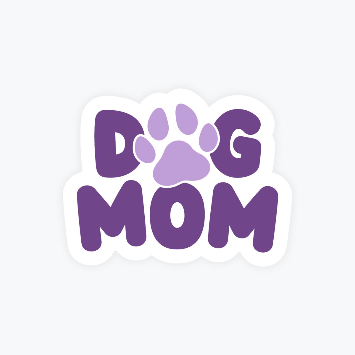Dog Mom Sticker - Purple with Paw Print, Dog Stickers