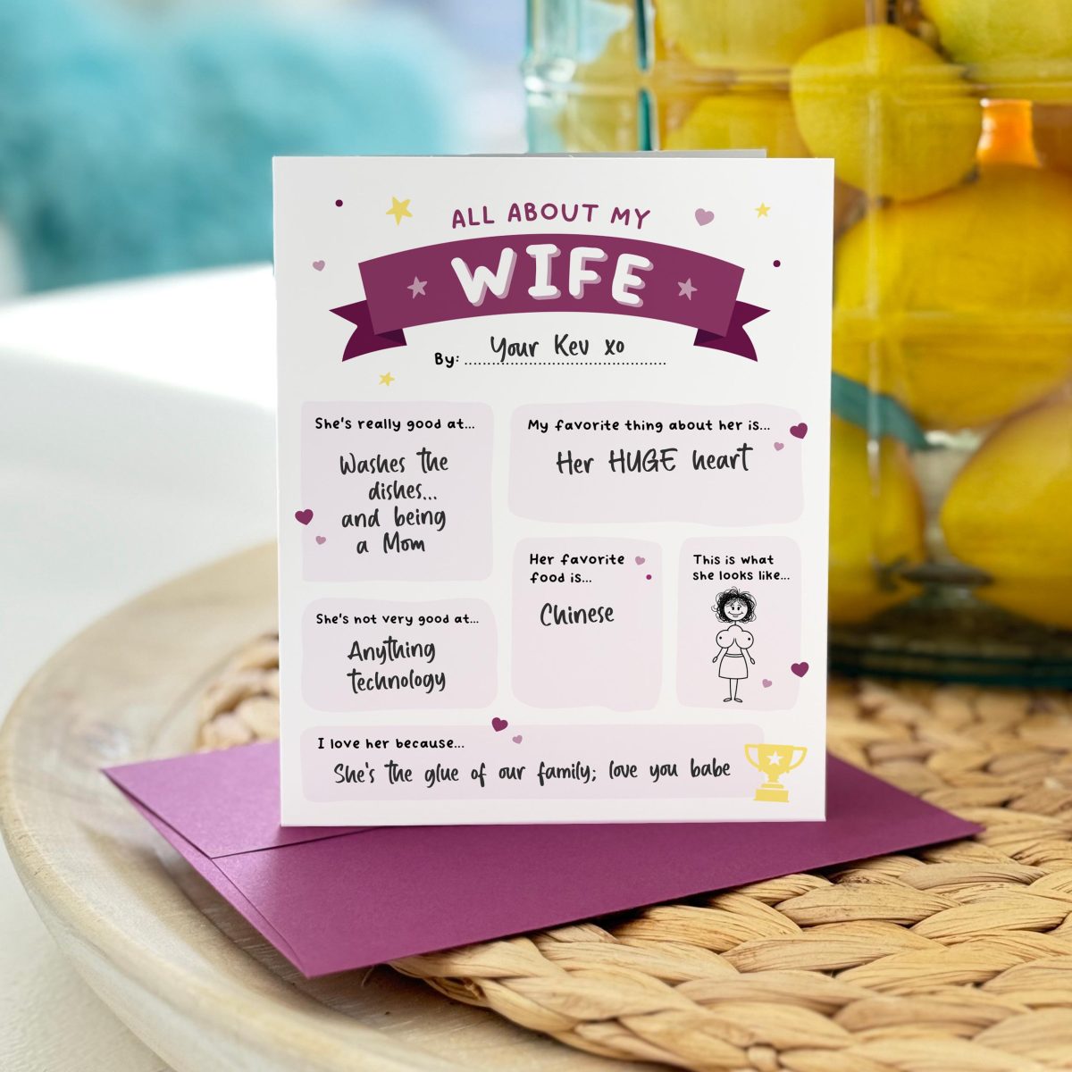 All About My Wife Card