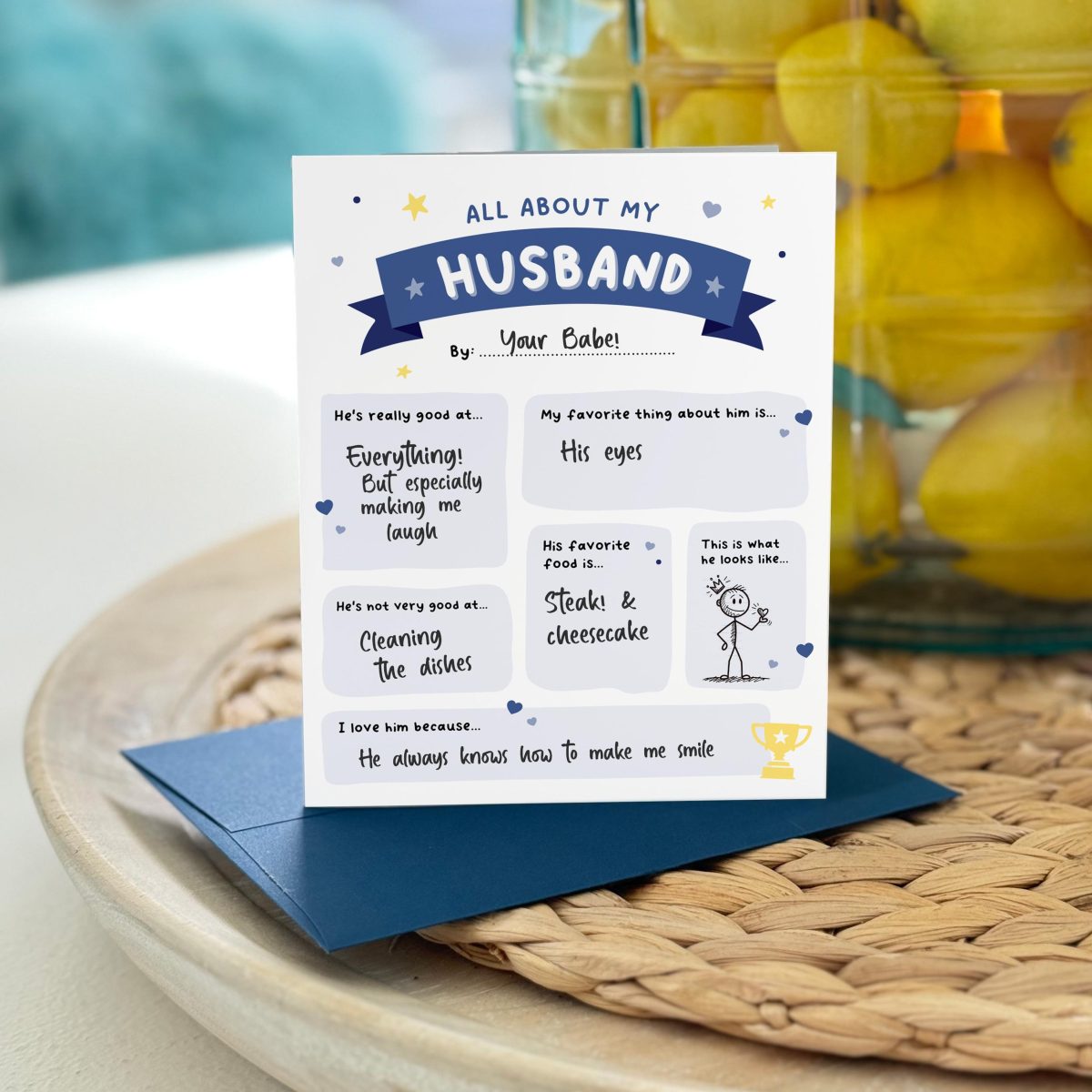 All About My Husband Card