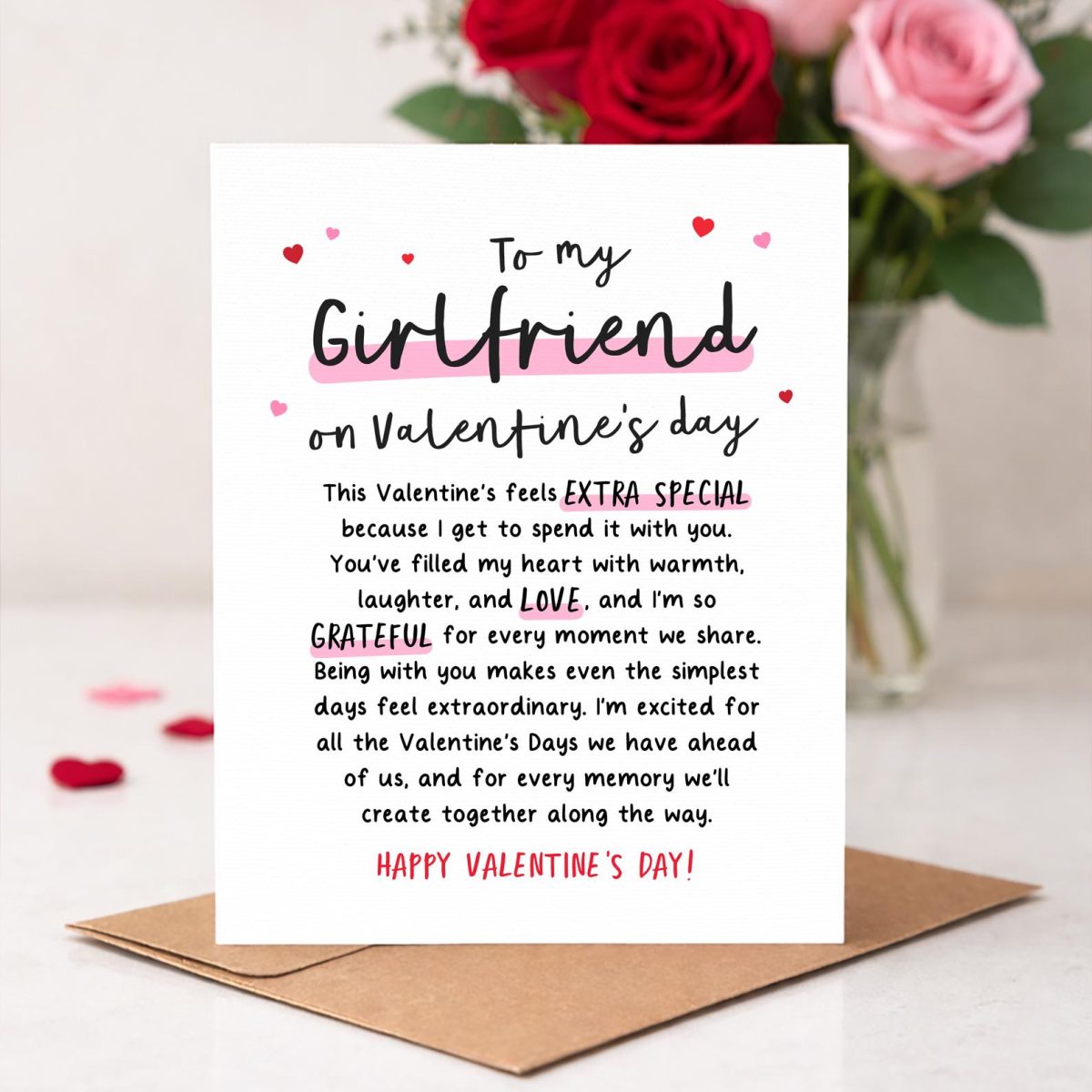 To My Girlfriend On Valentines Day Card