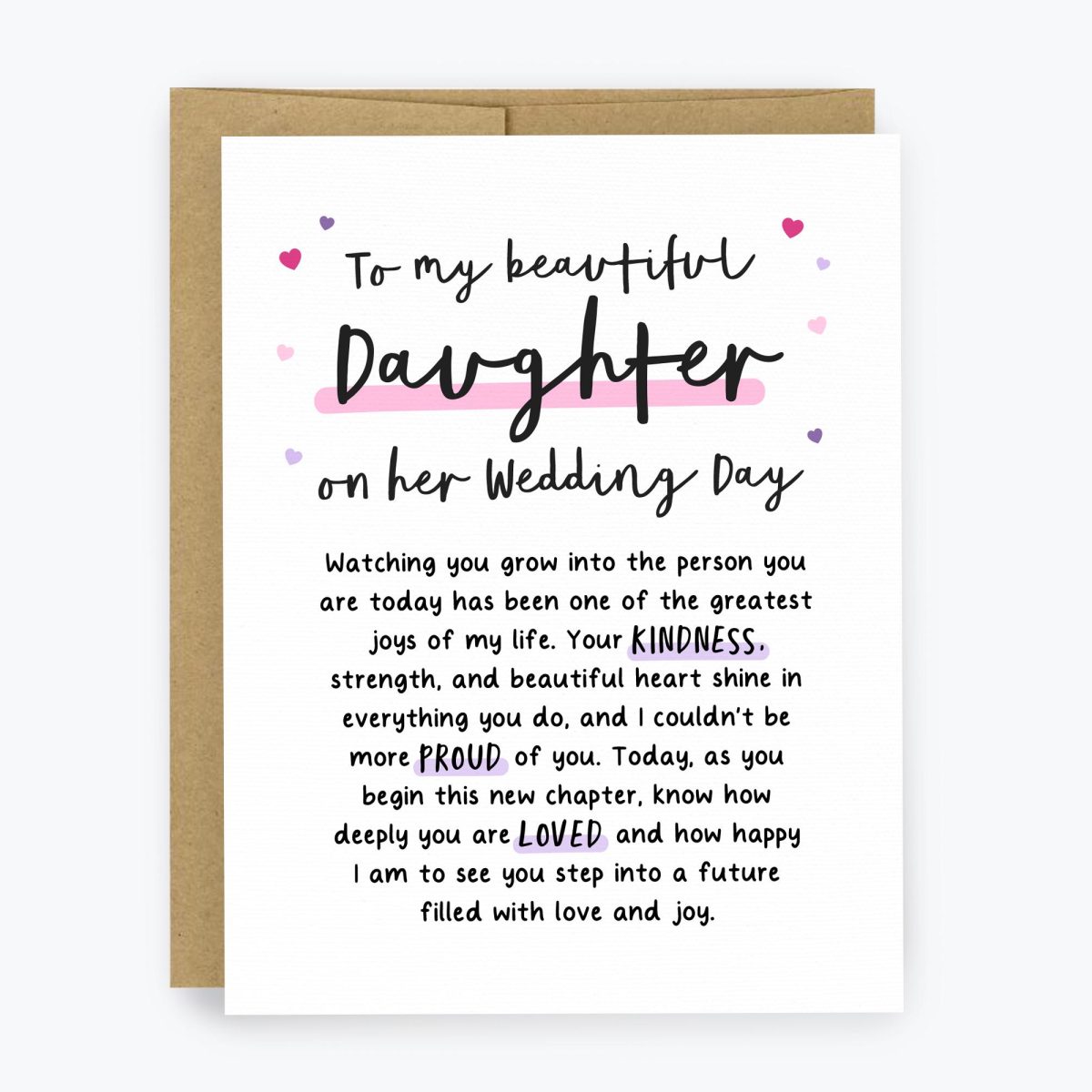 To My Daughter on her Wedding Day Card