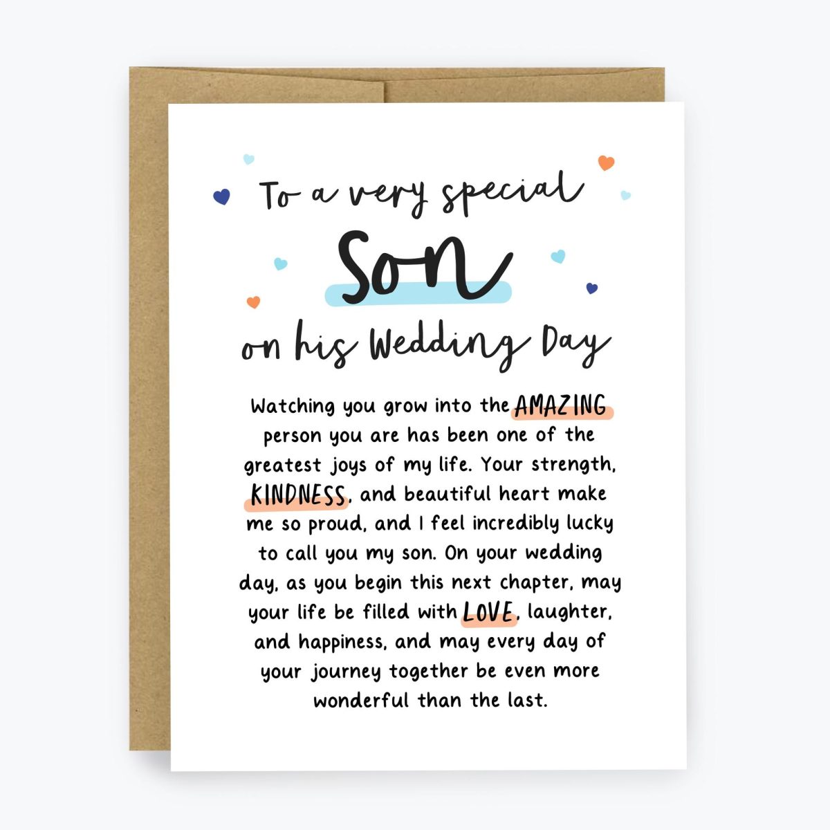 To My Son on his Wedding Day Card