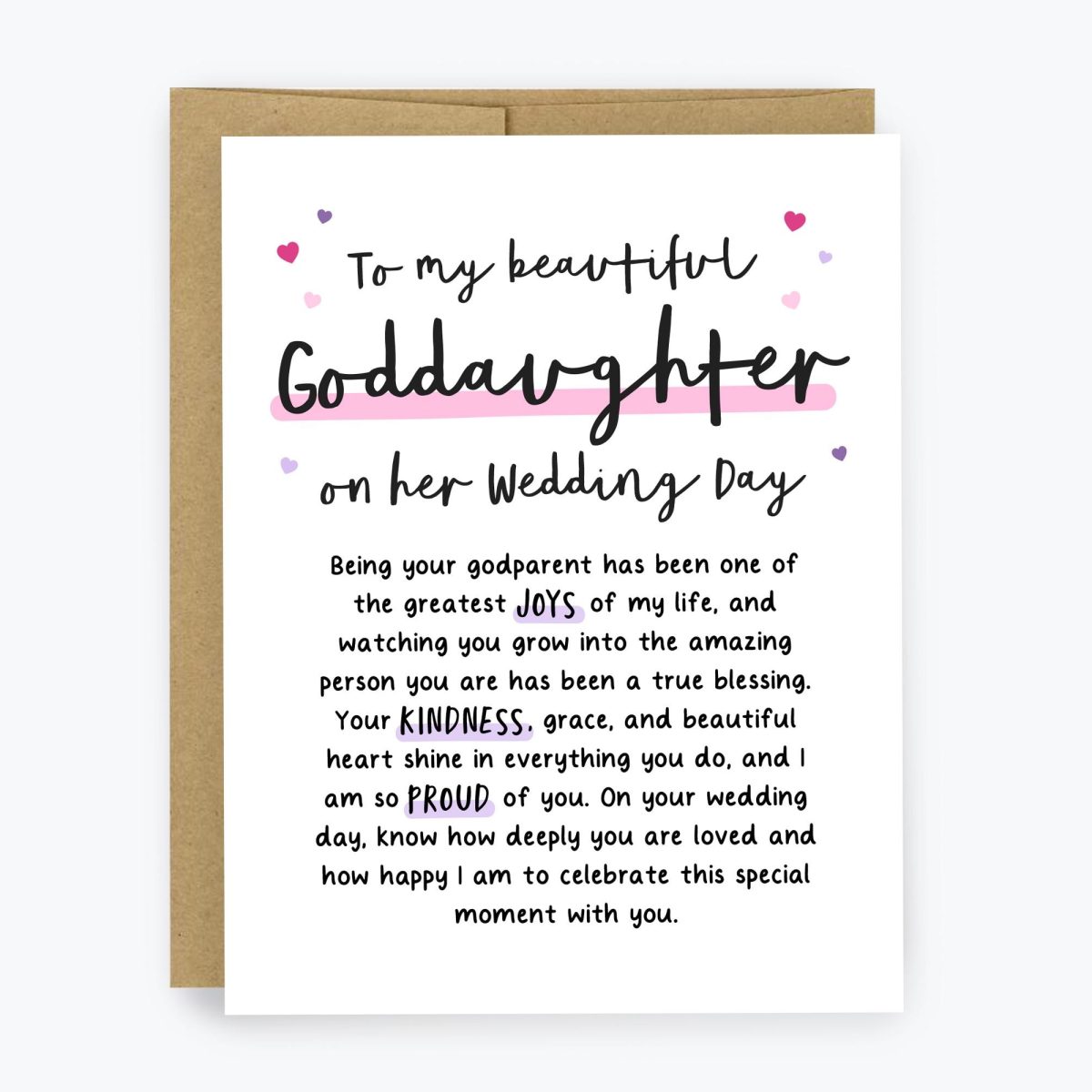 To My Goddaughter on her Wedding Day Card