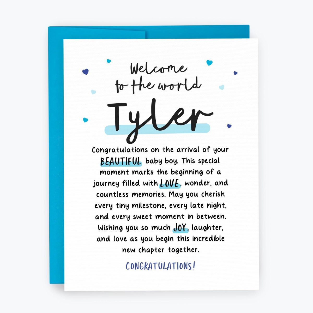 Personalized New Baby Boy Card
