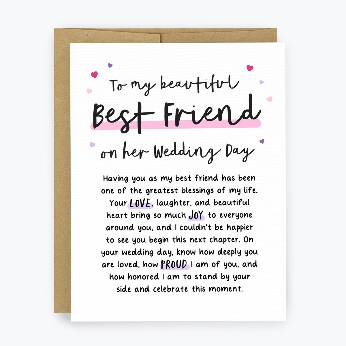 To My Best Friend on her Wedding Day Card