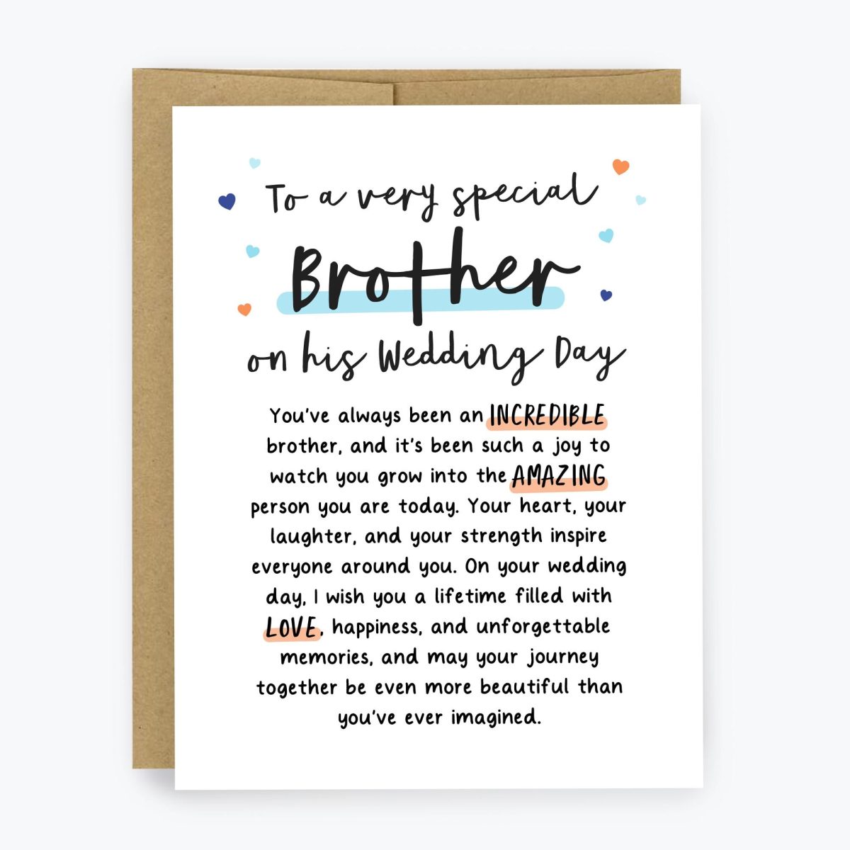 To My Brother on his Wedding Day Card