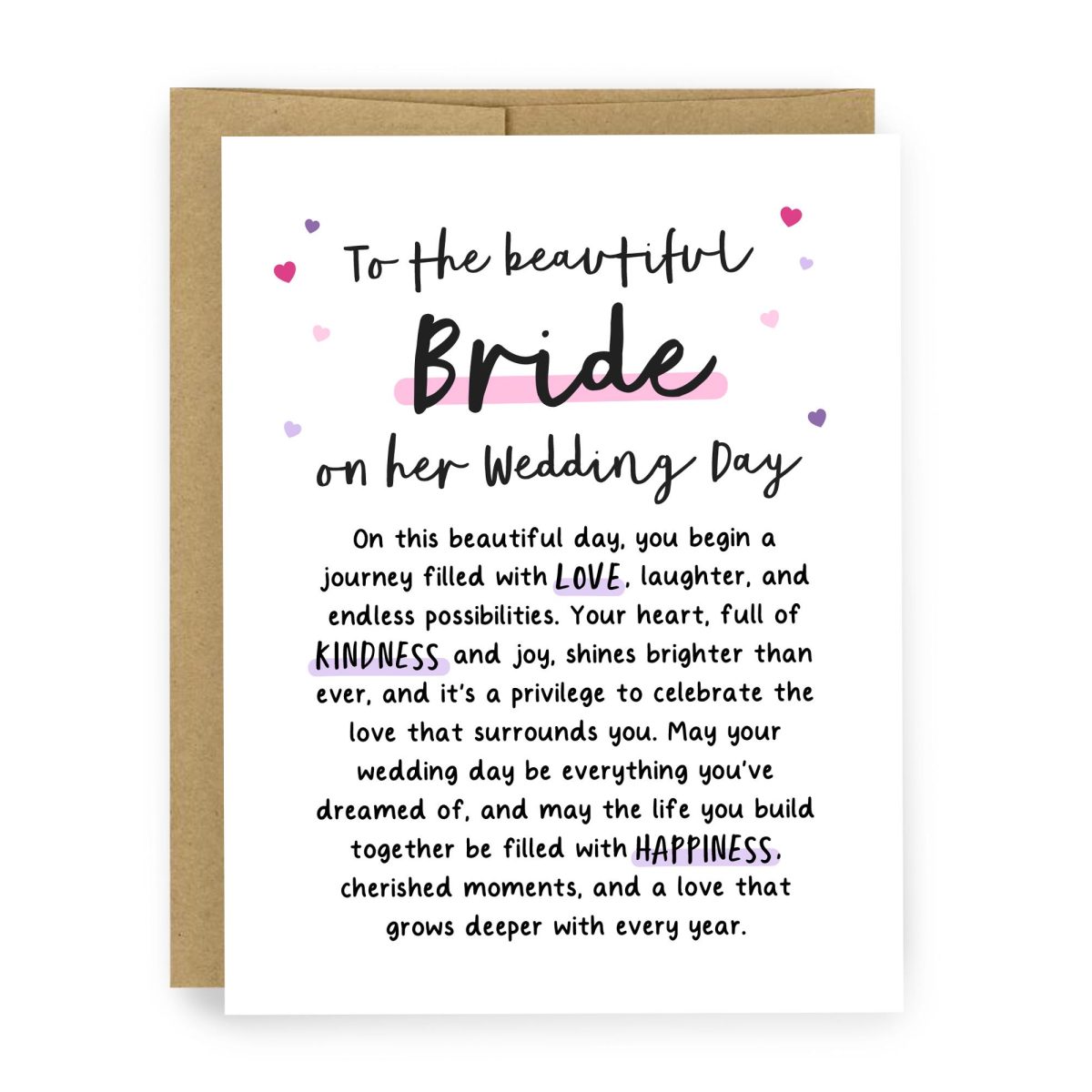Card to Bride on Her Wedding Day