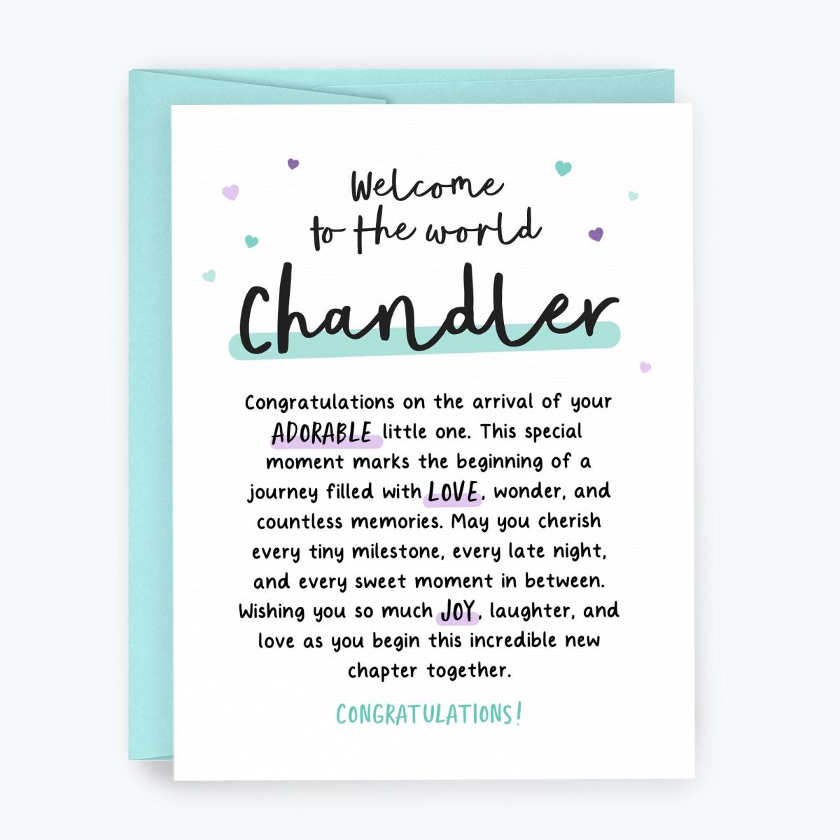 Personalized Baby Card with Name