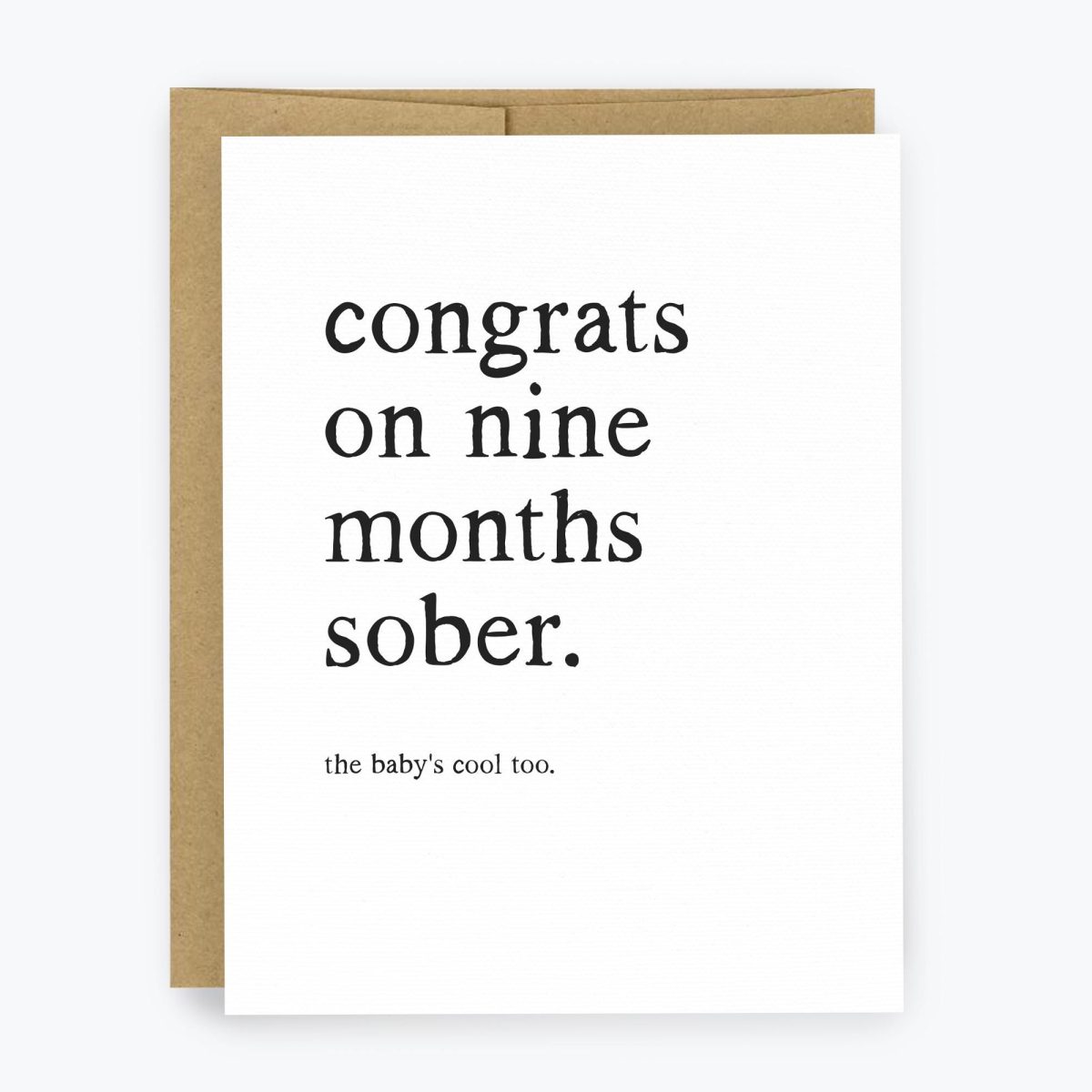 Nine Months Sober - New Baby Greeting Card